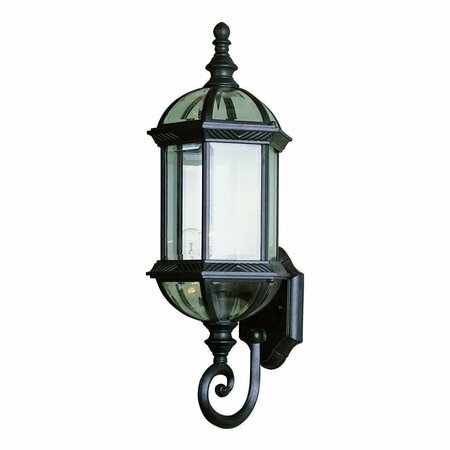 TRANS GLOBE One Light Swedish Iron Clear BeveLED Hexagon Glass Wall Lantern 4180 SWI